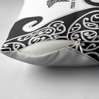 Personalised New Zealand Nurse Pillow Cover Maori Koru Black Version