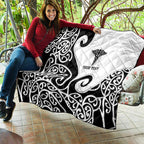 Personalised New Zealand Nurse Quilt Maori Koru Black Version
