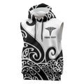 Personalised New Zealand Nurse Sleeveless Hoodie Maori Koru Black Version