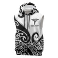 Personalised New Zealand Nurse Sleeveless Zip Hoodie Maori Koru Black Version