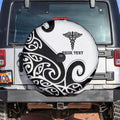 Personalised New Zealand Nurse Spare Tire Cover Maori Koru Black Version