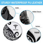 Personalised New Zealand Nurse Spare Tire Cover Maori Koru Black Version