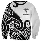 Personalised New Zealand Nurse Sweatshirt Maori Koru Black Version