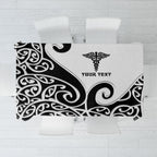 Personalised New Zealand Nurse Tablecloth Maori Koru Black Version