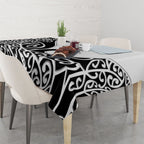 Personalised New Zealand Nurse Tablecloth Maori Koru Black Version