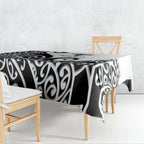 Personalised New Zealand Nurse Tablecloth Maori Koru Black Version