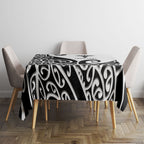 Personalised New Zealand Nurse Tablecloth Maori Koru Black Version