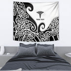 Personalised New Zealand Nurse Tapestry Maori Koru Black Version