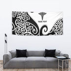 Personalised New Zealand Nurse Tapestry Maori Koru Black Version