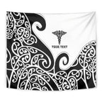 Personalised New Zealand Nurse Tapestry Maori Koru Black Version