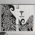 Personalised New Zealand Nurse Window Curtain Maori Koru Black Version