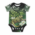 Aotearoa New Zealand Tuatara Baby Onesie Maori Koru Art