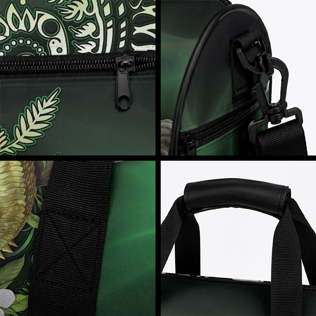 Aotearoa New Zealand Tuatara Duffle Bag Maori Koru Art