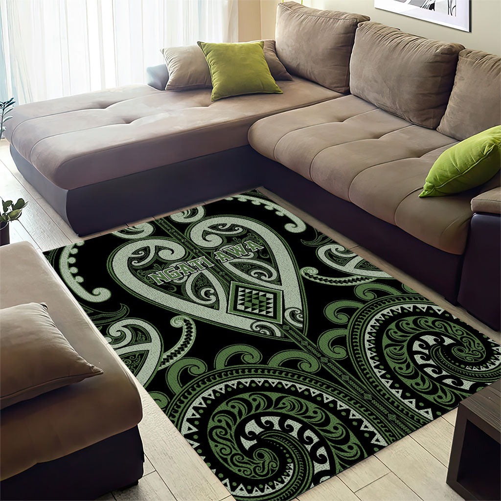 Aotearoa Ngati Awa Area Rug Maori Tribal Pattern