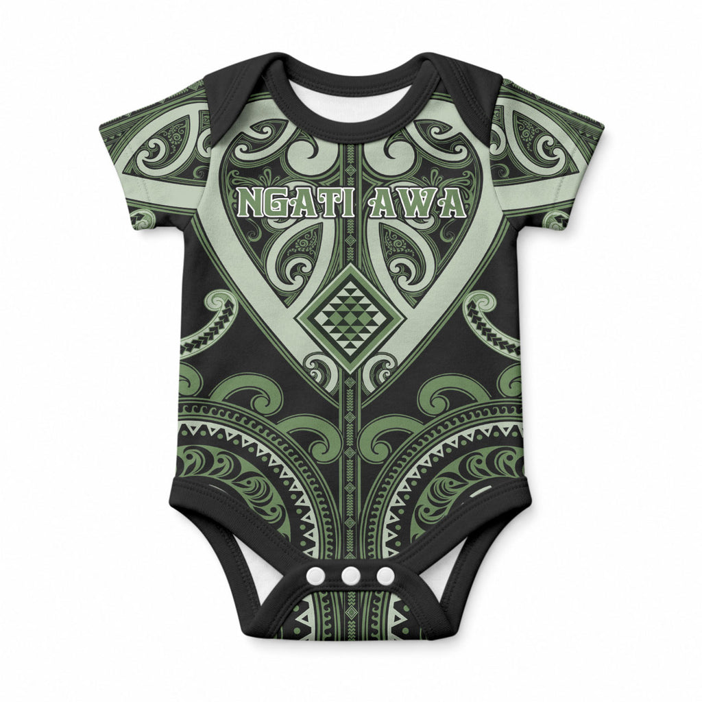 Custom Aotearoa Ngati Awa Baby Onesie Maori Tribal Pattern