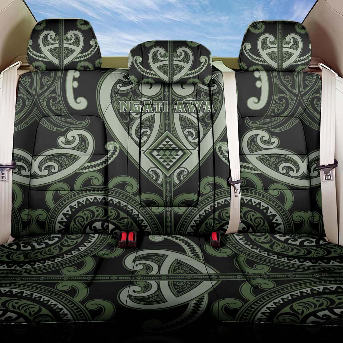 Aotearoa Ngati Awa Back Car Seat Cover Maori Tribal Pattern