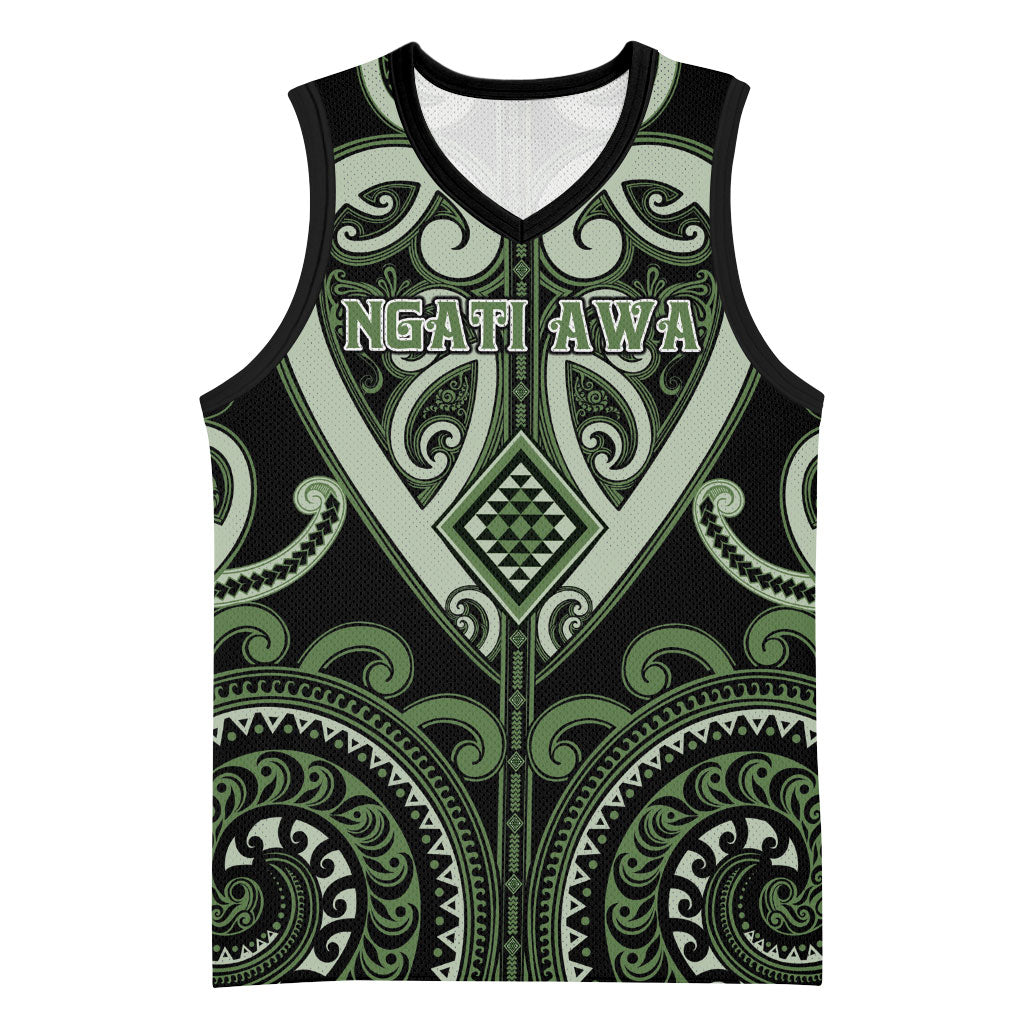 Custom Aotearoa Ngati Awa Basketball Jersey Maori Tribal Pattern