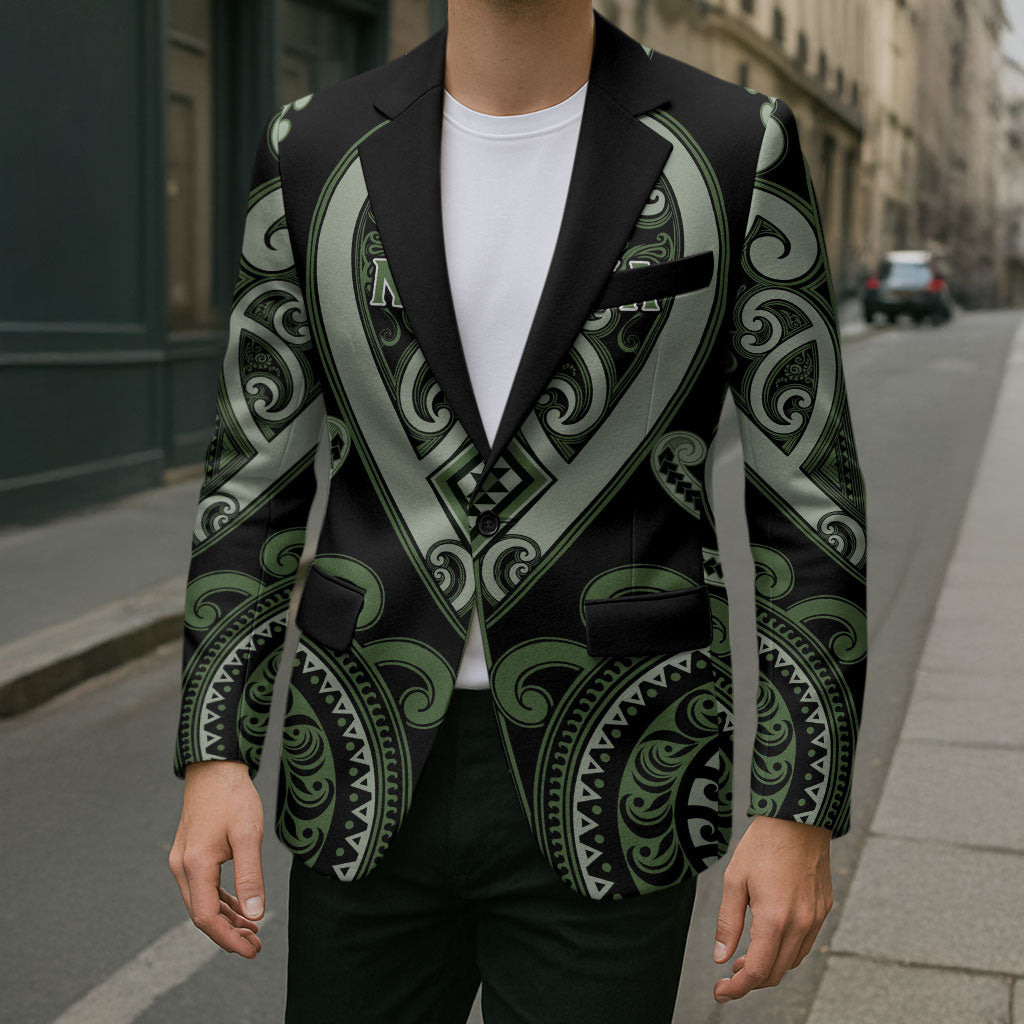Custom Aotearoa Ngati Awa Blazer Maori Tribal Pattern
