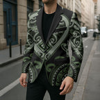 Custom Aotearoa Ngati Awa Blazer Maori Tribal Pattern