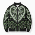 Custom Aotearoa Ngati Awa Bomber Puffer Jacket Maori Tribal Pattern