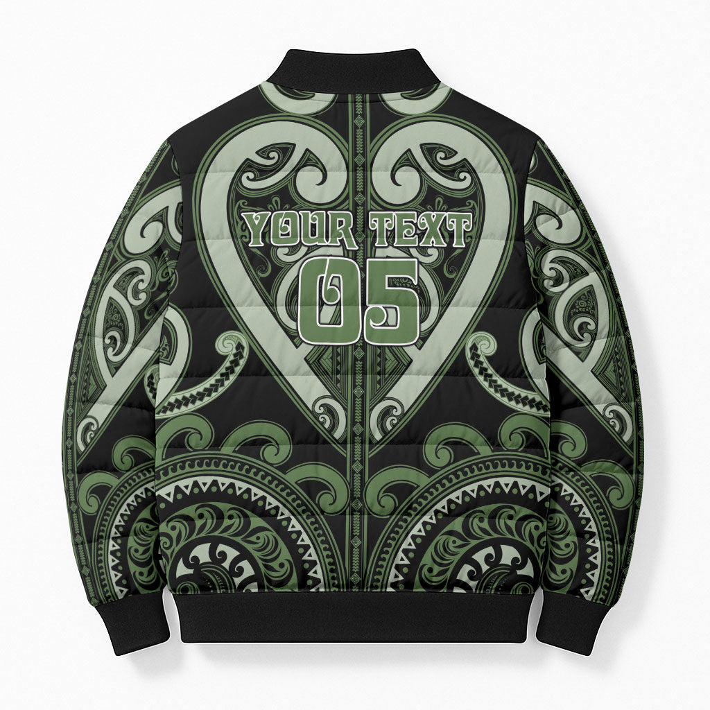 Custom Aotearoa Ngati Awa Bomber Puffer Jacket Maori Tribal Pattern