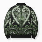 Custom Aotearoa Ngati Awa Bomber Puffer Jacket Maori Tribal Pattern