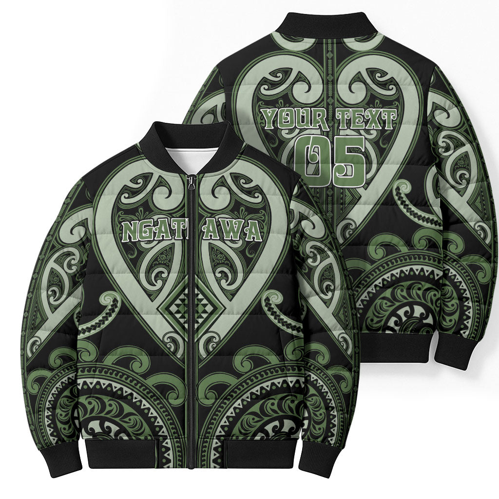 Custom Aotearoa Ngati Awa Bomber Puffer Jacket Maori Tribal Pattern