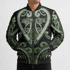 Custom Aotearoa Ngati Awa Bomber Puffer Jacket Maori Tribal Pattern