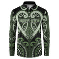 Custom Aotearoa Ngati Awa Button Sweatshirt Maori Tribal Pattern