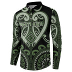 Custom Aotearoa Ngati Awa Button Sweatshirt Maori Tribal Pattern