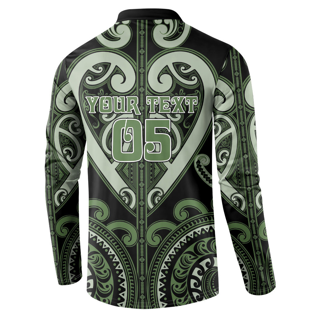 Custom Aotearoa Ngati Awa Button Sweatshirt Maori Tribal Pattern