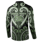 Custom Aotearoa Ngati Awa Button Sweatshirt Maori Tribal Pattern