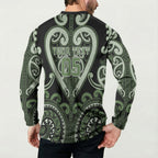 Custom Aotearoa Ngati Awa Button Sweatshirt Maori Tribal Pattern