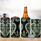 Custom Aotearoa Ngati Awa 4 in 1 Can Cooler Tumbler Maori Tribal Pattern