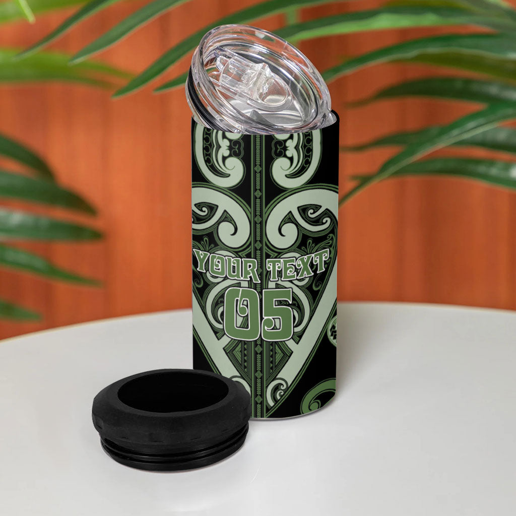 Custom Aotearoa Ngati Awa 4 in 1 Can Cooler Tumbler Maori Tribal Pattern
