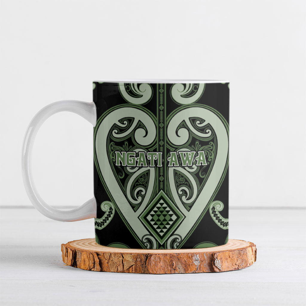 Custom Aotearoa Ngati Awa Ceramic Mug Maori Tribal Pattern