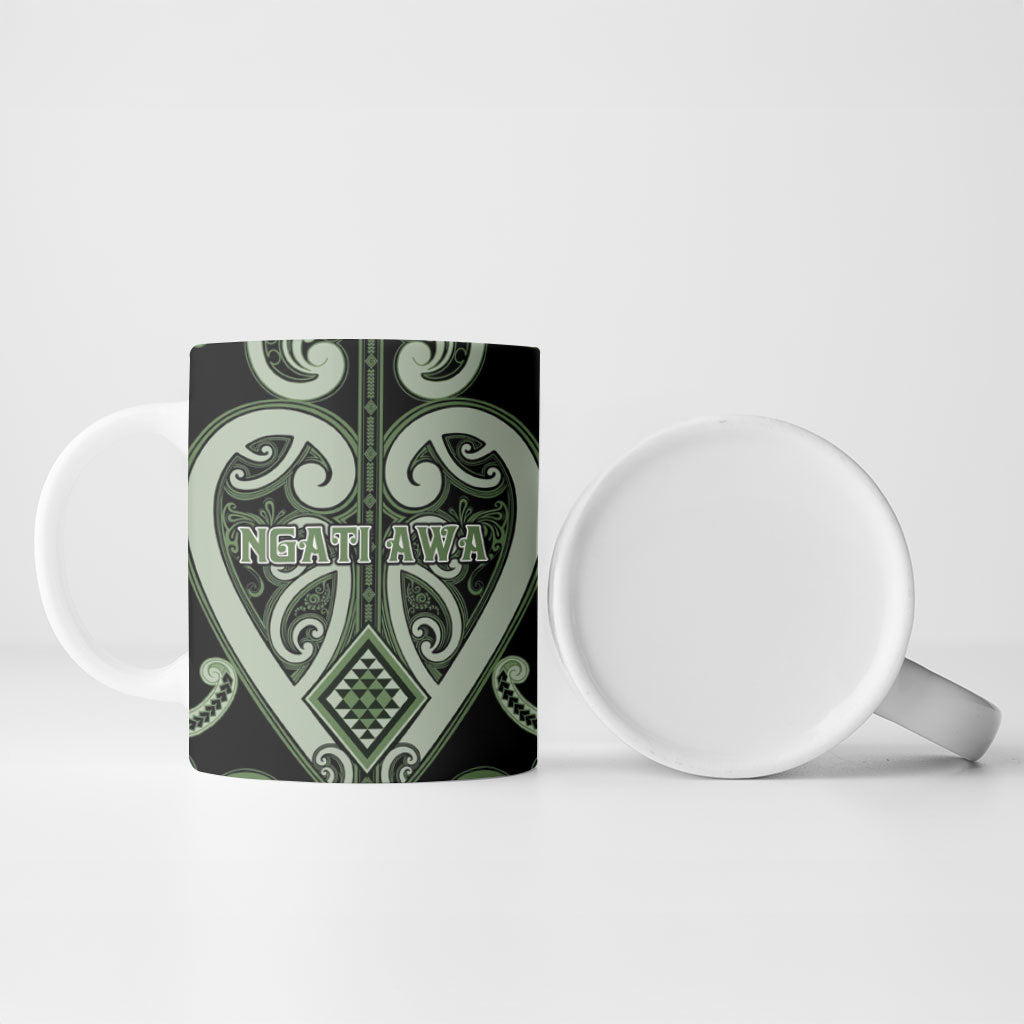 Custom Aotearoa Ngati Awa Ceramic Mug Maori Tribal Pattern