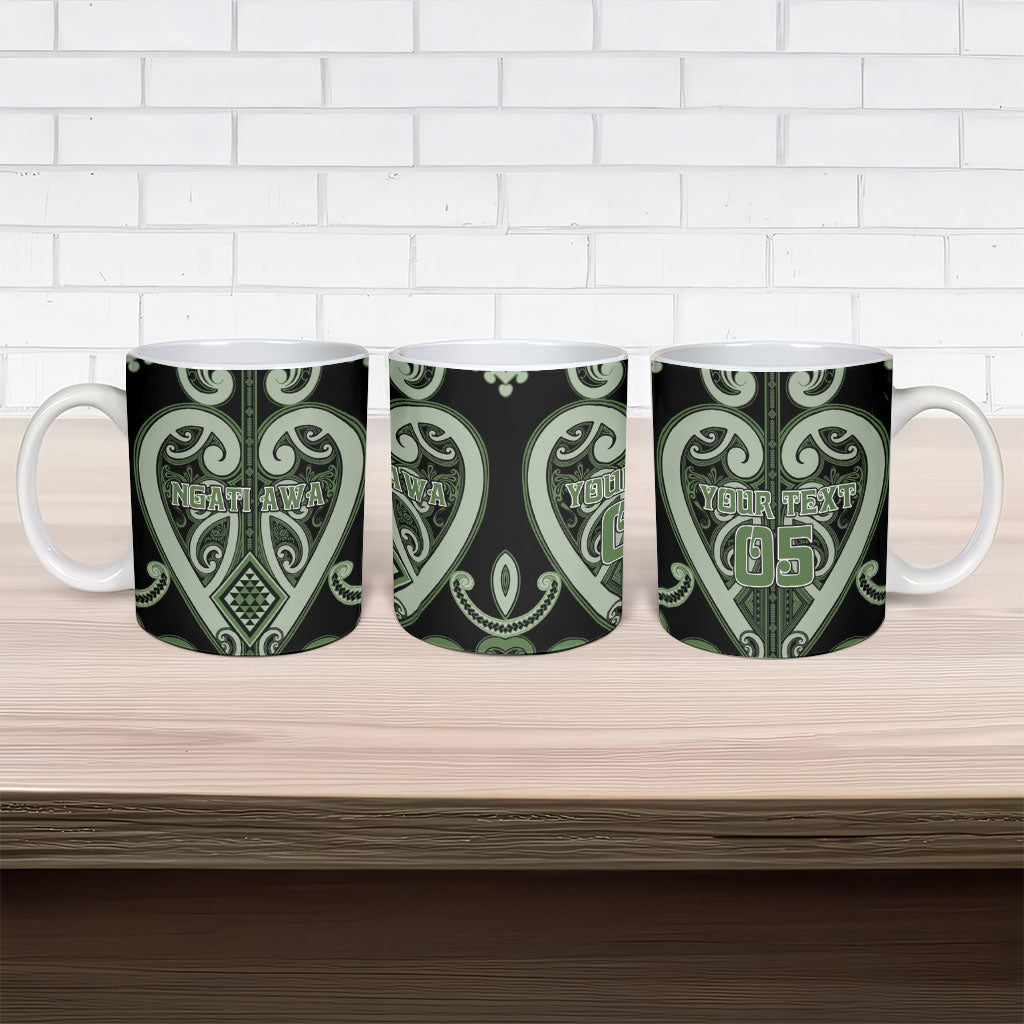 Custom Aotearoa Ngati Awa Ceramic Mug Maori Tribal Pattern