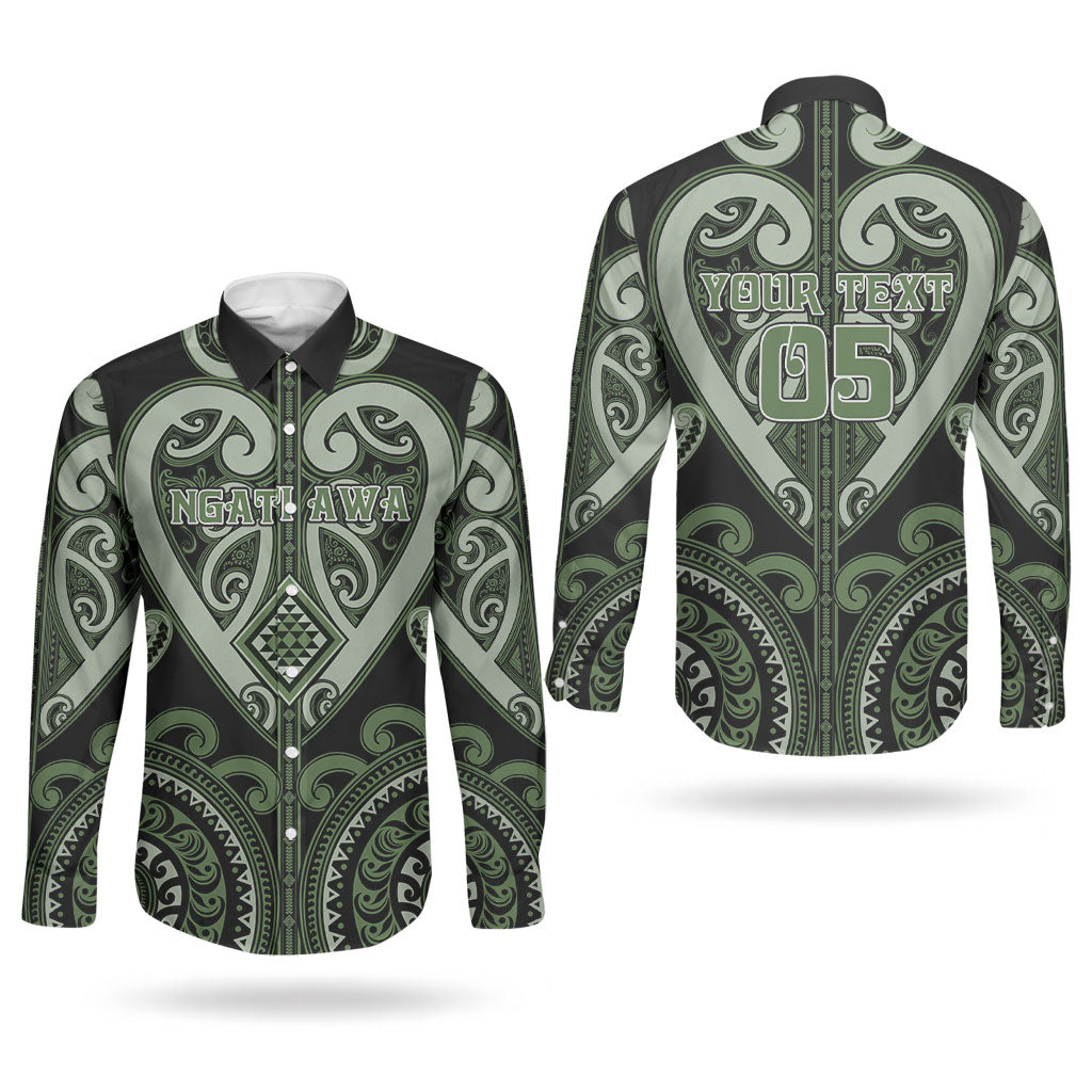 Custom Aotearoa Ngati Awa Couples Matching Long Sleeve Bodycon Dress and Long Sleeve Button Shirt Maori Tribal Pattern