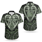 Custom Aotearoa Ngati Awa Couples Matching Off Shoulder Maxi Dress and Hawaiian Shirt Maori Tribal Pattern