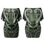Custom Aotearoa Ngati Awa Couples Matching Off Shoulder Short Dress and Hawaiian Shirt Maori Tribal Pattern