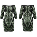 Custom Aotearoa Ngati Awa Couples Matching Off The Shoulder Long Sleeve Dress and Hawaiian Shirt Maori Tribal Pattern