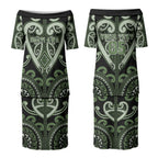 Custom Aotearoa Ngati Awa Couples Matching Puletasi and Hawaiian Shirt Maori Tribal Pattern