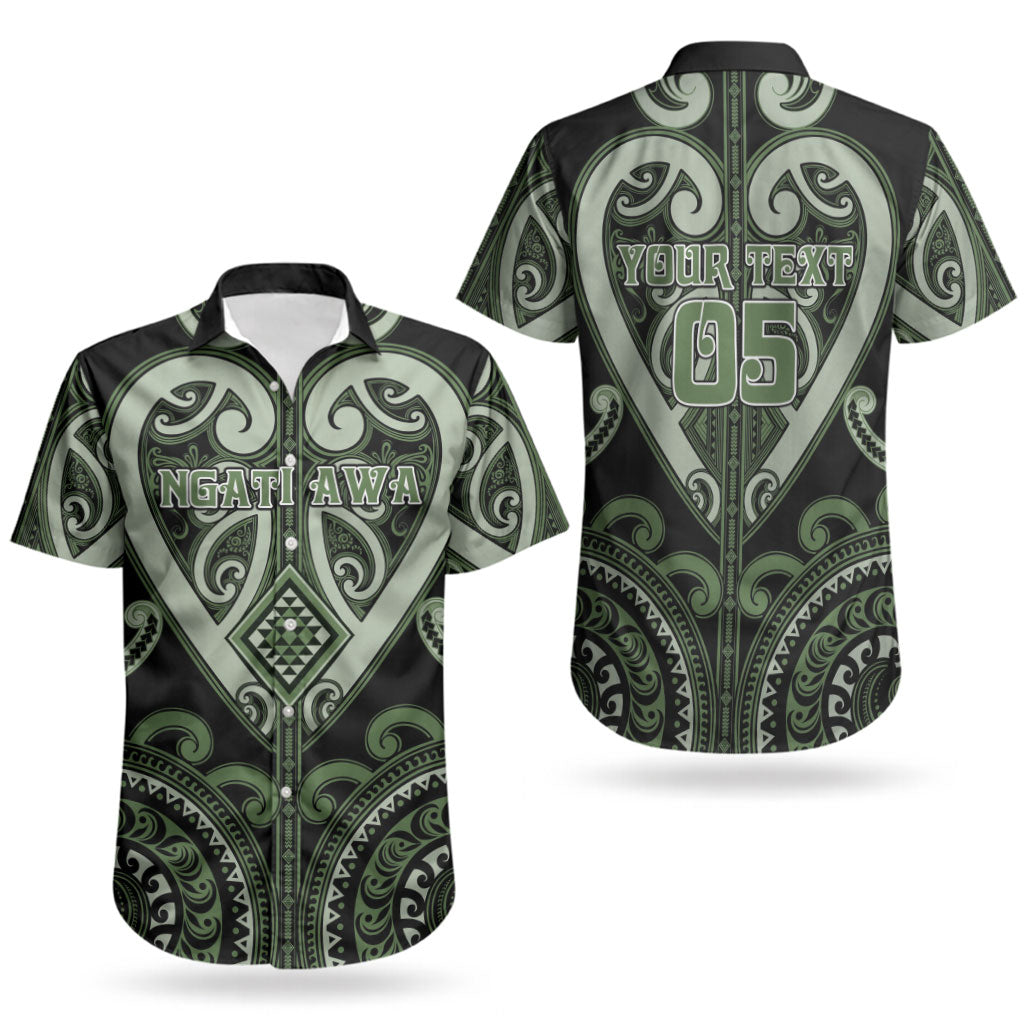 Custom Aotearoa Ngati Awa Couples Matching Short Sleeve Bodycon Dress and Hawaiian Shirt Maori Tribal Pattern