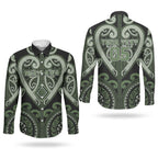 Custom Aotearoa Ngati Awa Couples Matching Short Sleeve Bodycon Dress and Long Sleeve Button Shirt Maori Tribal Pattern