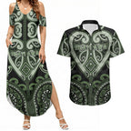 Custom Aotearoa Ngati Awa Couples Matching Summer Maxi Dress and Hawaiian Shirt Maori Tribal Pattern
