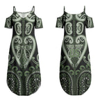 Custom Aotearoa Ngati Awa Couples Matching Summer Maxi Dress and Hawaiian Shirt Maori Tribal Pattern