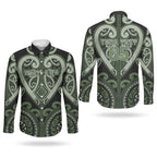 Custom Aotearoa Ngati Awa Couples Matching Summer Maxi Dress and Long Sleeve Button Shirt Maori Tribal Pattern