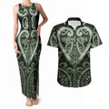 Custom Aotearoa Ngati Awa Couples Matching Tank Maxi Dress and Hawaiian Shirt Maori Tribal Pattern