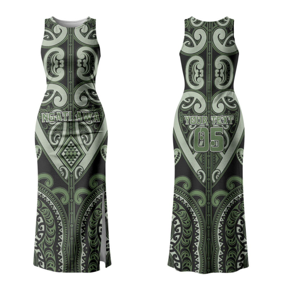 Custom Aotearoa Ngati Awa Couples Matching Tank Maxi Dress and Hawaiian Shirt Maori Tribal Pattern